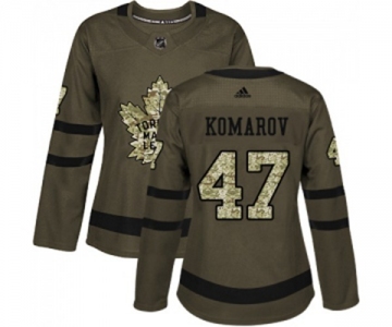 Women Adidas Toronto Maple Leafs #47 Leo Komarov Authentic Green Salute to Service NHL Jersey