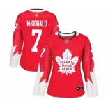 Women Adidas Toronto Maple Leafs #7 Lanny McDonald Authentic Red Alternate NHL Jersey