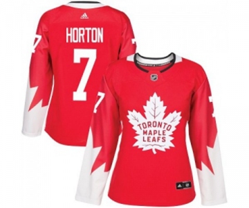 Women Adidas Toronto Maple Leafs #7 Tim Horton Authentic Red Alternate NHL Jersey