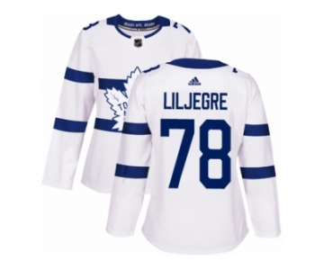 Women Adidas Toronto Maple Leafs #78 Timothy Liljegren Authentic White 2018 Stadium Series NHL Jersey