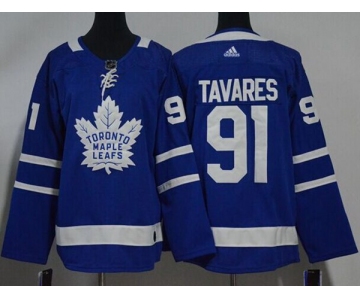 Women Adidas Toronto Maple Leafs #91 Tavares Authentic Royal Blue Home NHL Jersey