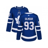 Women Adidas Toronto Maple Leafs #93 Doug Gilmour Blue Home Authentic Stitched NHL Jersey