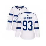 Women Adidas Toronto Maple Leafs #93 Doug Gilmour White Authentic 2018 Stadium Series Stitched NHL Jersey