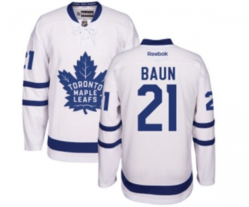 Women Reebok Toronto Maple Leafs #21 Bobby Baun Authentic White Away NHL Jersey