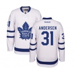 Women Reebok Toronto Maple Leafs #31 Frederik Andersen Authentic White Away NHL Jersey