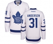 Women Reebok Toronto Maple Leafs #31 Frederik Andersen Authentic White Away NHL Jersey