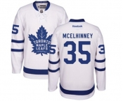 Women Reebok Toronto Maple Leafs #35 Curtis McElhinney Authentic White Away NHL Jersey