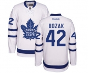 Women Reebok Toronto Maple Leafs #42 Tyler Bozak Authentic White Away NHL Jersey