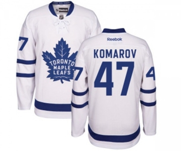 Women Reebok Toronto Maple Leafs #47 Leo Komarov Authentic White Away NHL Jersey