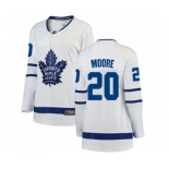 Women Toronto Maple Leafs #20 Dominic Moore Authentic White Away Fanatics Branded Breakaway NHL Jersey