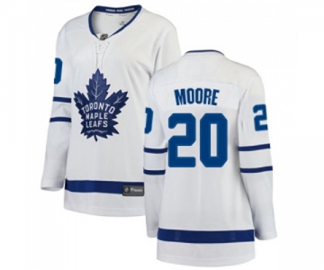 Women Toronto Maple Leafs #20 Dominic Moore Authentic White Away Fanatics Branded Breakaway NHL Jersey