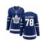 Women Toronto Maple Leafs #78 Timothy Liljegren Authentic Royal Blue Home Fanatics Branded Breakaway NHL Jersey