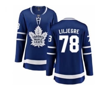 Women Toronto Maple Leafs #78 Timothy Liljegren Authentic Royal Blue Home Fanatics Branded Breakaway NHL Jersey