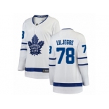 Women Toronto Maple Leafs #78 Timothy Liljegren Authentic White Away Fanatics Branded Breakaway NHL Jersey