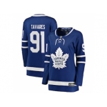 Women Toronto Maple Leafs #91 John Tavares Branded Blue Home Breakaway Stitched NHL Jersey