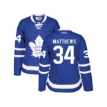 Women's Reebok Toronto Maple Leafs #34 Auston Matthews Authentic Royal Blue Home NHL Jersey