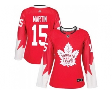 Women's Toronto Maple Leafs #15 Matt Martin Red Alternate Stitched NHL Jersey