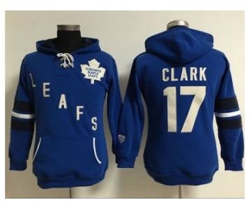 Women's Toronto Maple Leafs #17 Wendel Clark Blue Old Time Heidi Hoodie NHL Hoodie