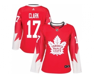 Women's Toronto Maple Leafs #17 Wendel Clark Red Alternate Stitched NHL Jersey