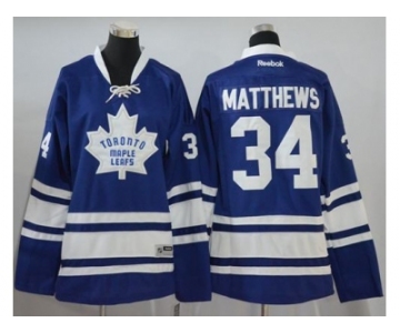 Women's Toronto Maple Leafs #34 Auston Matthews Blue Alternate Stitched NHL Jersey