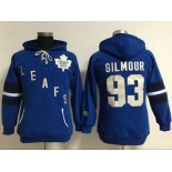 Women's Toronto Maple Leafs #93 Doug Gilmour Blue Old Time Heidi Hoodie NHL Hoodie