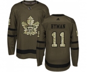 Youth Adidas Toronto Maple Leafs #11 Zach Hyman Authentic Green Salute to Service NHL Jersey