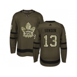 Youth Adidas Toronto Maple Leafs #13 Mats Sundin Green Salute to Service Stitched NHL Jer