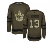 Youth Adidas Toronto Maple Leafs #13 Mats Sundin Green Salute to Service Stitched NHL Jer