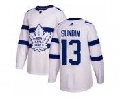 Youth Adidas Toronto Maple Leafs #13 Mats Sundin White Authentic 2018 Stadium Series Stitched NHL Jersey