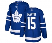 Youth Adidas Toronto Maple Leafs #15 Matt Martin Authentic Royal Blue Home NHL Jersey