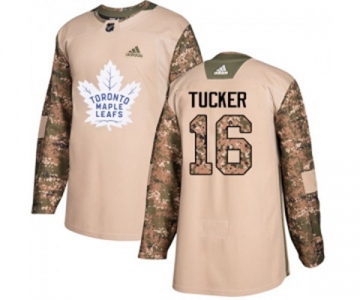 Youth Adidas Toronto Maple Leafs #16 Darcy Tucker Authentic Camo Veterans Day Practice NHL Jersey