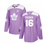 Youth Adidas Toronto Maple Leafs #16 Darcy Tucker Authentic Purple Fights Cancer Practice NHL Jersey