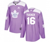 Youth Adidas Toronto Maple Leafs #16 Darcy Tucker Authentic Purple Fights Cancer Practice NHL Jersey