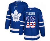 Youth Adidas Toronto Maple Leafs #16 Darcy Tucker Authentic Royal Blue USA Flag Fashion NHL Jersey