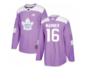 Youth Adidas Toronto Maple Leafs #16 Mitchell Marner Purple Authentic Fights Cancer Stitched NHL Jersey