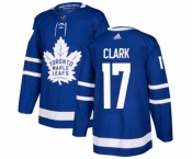 Youth Adidas Toronto Maple Leafs #17 Wendel Clark Authentic Royal Blue Home NHL Jersey