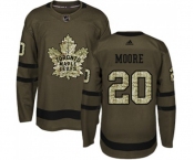 Youth Adidas Toronto Maple Leafs #20 Dominic Moore Authentic Green Salute to Service NHL Jersey