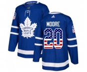 Youth Adidas Toronto Maple Leafs #20 Dominic Moore Authentic Royal Blue USA Flag Fashion NHL Jersey