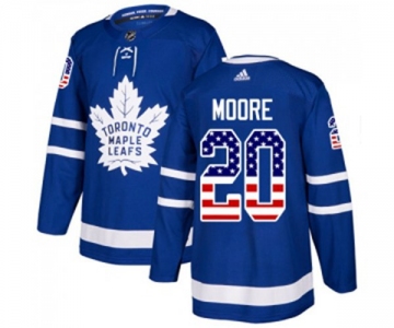 Youth Adidas Toronto Maple Leafs #20 Dominic Moore Authentic Royal Blue USA Flag Fashion NHL Jersey