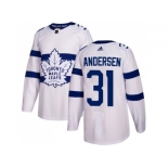 Youth Adidas Toronto Maple Leafs #31 Frederik Andersen White Authentic 2018 Stadium Series Stitched NHL Jersey