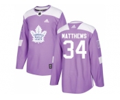 Youth Adidas Toronto Maple Leafs #34 Auston Matthews Purple Authentic Fights Cancer Stitched NHL Jersey