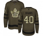 Youth Adidas Toronto Maple Leafs #40 Garret Sparks Authentic Green Salute to Service NHL Jersey