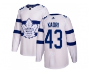 Youth Adidas Toronto Maple Leafs #43 Nazem Kadri White Authentic 2018 Stadium Series Stitched NHL Jersey