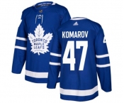 Youth Adidas Toronto Maple Leafs #47 Leo Komarov Authentic Royal Blue Home NHL Jersey