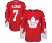 Youth Adidas Toronto Maple Leafs #7 Lanny McDonald Authentic Red Alternate NHL Jersey