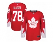 Youth Adidas Toronto Maple Leafs #78 Timothy Liljegren Authentic Red Alternate NHL Jersey