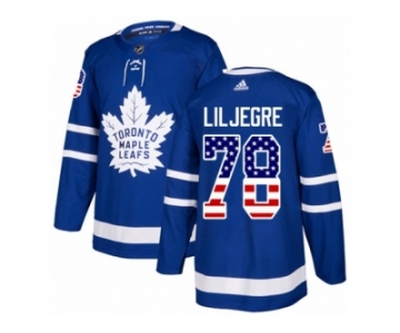 Youth Adidas Toronto Maple Leafs #78 Timothy Liljegren Authentic Royal Blue USA Flag Fashion NHL Jersey