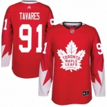 Youth Adidas Toronto Maple Leafs #91 John Tavares Authentic Red Alternate NHL Jersey