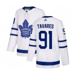 Youth Adidas Toronto Maple Leafs #91 John Tavares Authentic White Away NHL Jersey