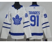 Youth Adidas Toronto Maple Leafs #91 Tavares Authentic Royal White Home NHL Jersey